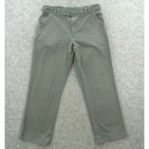Duluth Trading Pants Mens 40 Gray Flex Fire Hose Canvas Flat Front Mid Rise